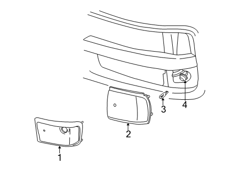 1998 GMC Savana 2500 Reflector Assembly, Front Side Marker Diagram for 5977971