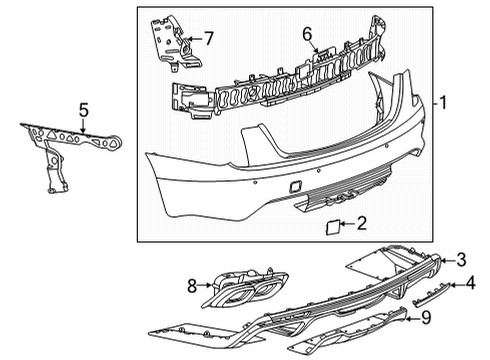 2020 Cadillac CT5 Bumper & Components - Rear Diagram