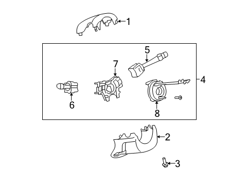 2007 Saturn Aura Shroud, Switches & Levers Diagram 1 - Thumbnail