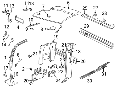 1995 GMC C1500 Interior Trim - Cab Diagram 4 - Thumbnail