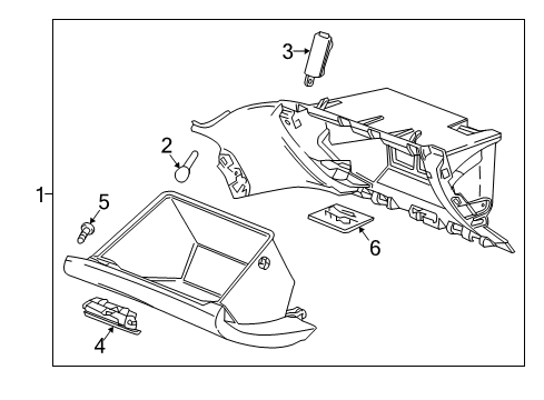 2023 GMC Acadia Glove Box Diagram