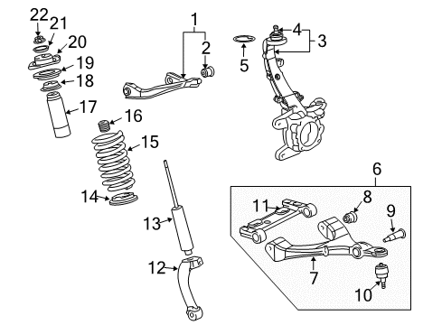 2006 Chevy SSR Front Upper Control Arm Assembly Diagram for 19330399