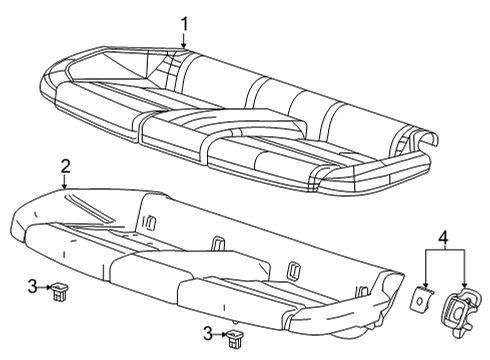 2022 Cadillac CT4 Cover Assembly, R/Seat Cush *Black Diagram for 85122870