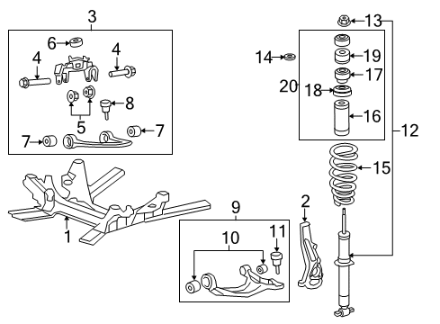 2015 Cadillac CTS Front Suspension, Control Arm Diagram 1 - Thumbnail