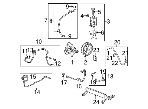 2008 Saturn Outlook P/S Pump & Hoses, Steering Gear & Linkage Diagram