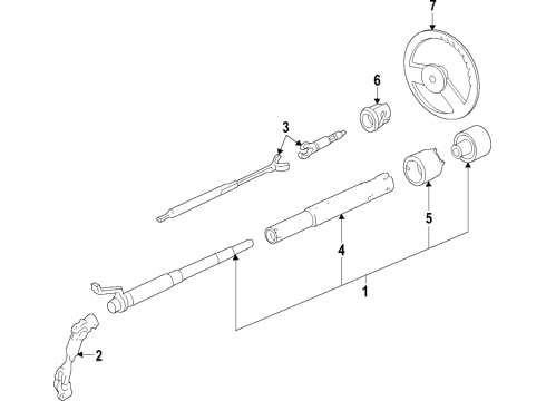 2008 Chevy Express 1500 Steering Column & Wheel, Shroud, Switches & Levers Diagram 2 - Thumbnail