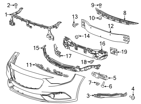 2019 Buick Regal Sportback Front Bumper Diagram 4 - Thumbnail