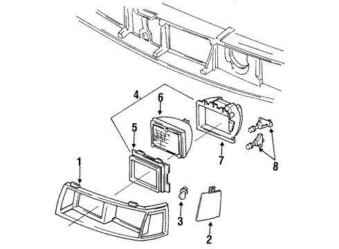 1990 Buick Electra Headlamps, Electrical Diagram 2 - Thumbnail