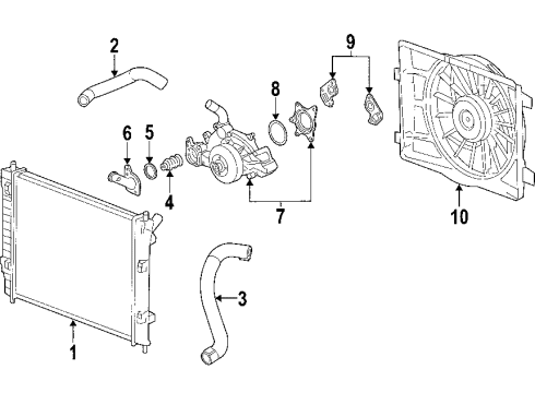 2004 Chevy SSR Cooling System, Radiator, Water Pump, Cooling Fan Diagram 3 - Thumbnail