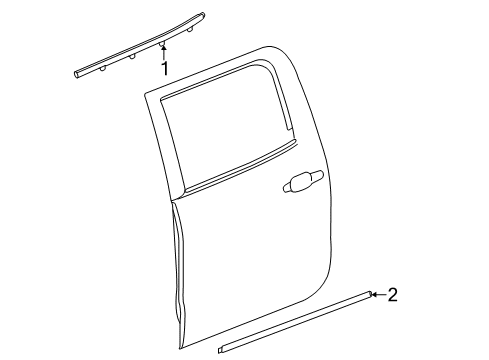 2018 Chevy Silverado 3500 HD Exterior Trim - Rear Door Diagram 1 - Thumbnail