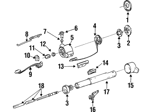 1986 Pontiac Grand Prix Steering Column Assembly Diagram 3 - Thumbnail