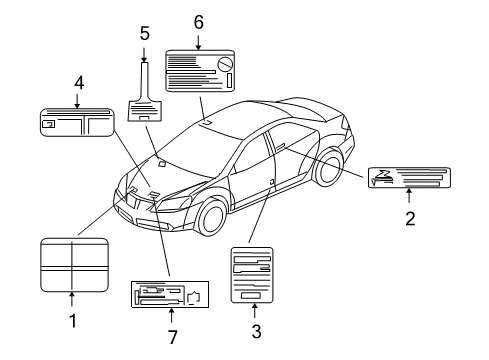 2006 Pontiac G6 Label, Rear Compartment Lid Panel Closing Instruction Diagram for 25811882