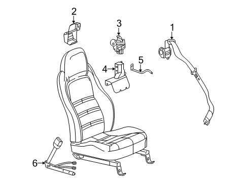 2012 Chevy Corvette Bracket Assembly, Passenger Seat Shoulder Belt Guide Diagram for 15939734