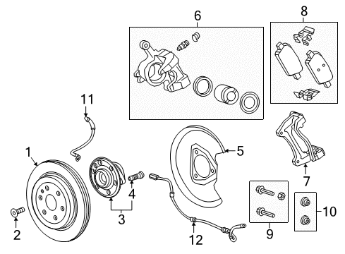 2019 GMC Acadia Brake Components, Brakes Diagram 3 - Thumbnail