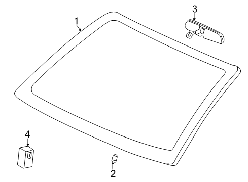 2006 Saturn Ion Windshield Glass, Reveal Moldings Diagram 1 - Thumbnail