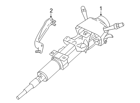 2009 Cadillac SRX Column Assembly, Steering *Ebony Diagram for 15948868