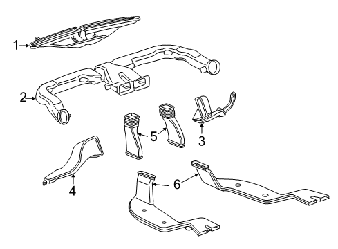 2017 Chevy Sonic Duct Assembly, Instrument Panel Outer Air Outlet Diagram for 42348432