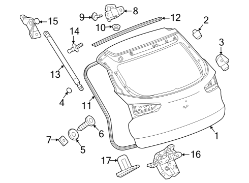 2024 Chevy Trax HINGE ASM-L/GATE Diagram for 42733235