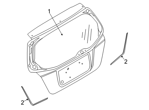 2009 Chevy Aveo5 Lift Gate - Glass & Hardware Diagram