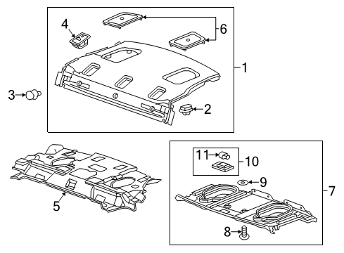 2020 Chevy Impala Grille, Radio Rear Speaker *Black Diagram for 22961202