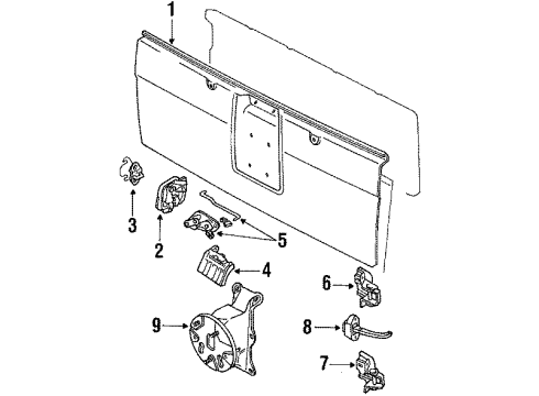 1998 Chevy Tracker Hinge,Rear Door Upper Diagram for 96063555