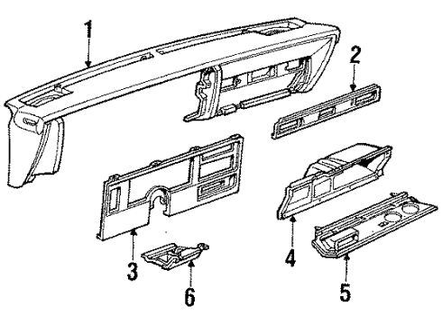 1991 Buick Century Instrument Panel, Body Diagram