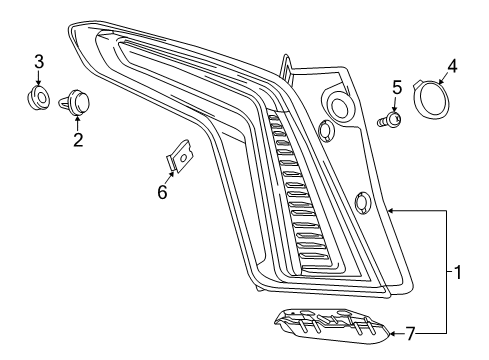 2021 Cadillac XT5 Tail Lamps Diagram