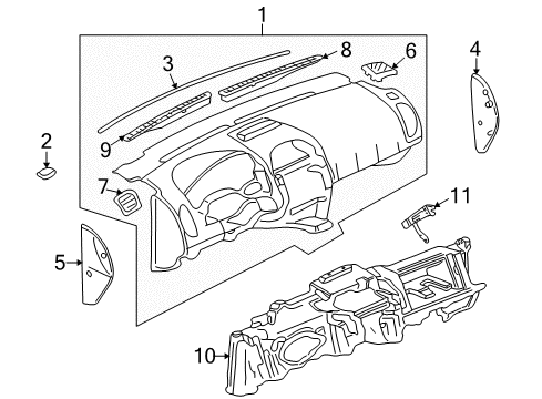 2007 Saturn Vue Grille,Side Window Defogger Outlet *Ebony Diagram for 15240286