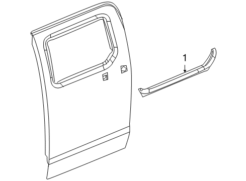 2009 Hummer H3T Sealing Strip Assembly, Rear Side Door Window Outer Diagram for 94734599