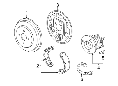 2003 Saturn Ion Brake Components, Brakes Diagram 3 - Thumbnail