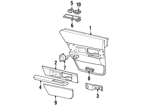 1998 Buick LeSabre ARMREST, Rear Side Door Armrest Diagram for 16668464