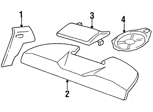 1998 Cadillac DeVille Speaker Assembly, Radio Rear Diagram for 16158006