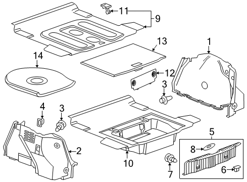 2011 Chevy Cruze Insulator, Rear Compartment Spare Wheel Stowage Cover Diagram for 95217753