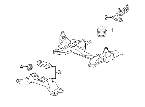 2011 Cadillac CTS Engine & Trans Mounting Diagram 4 - Thumbnail