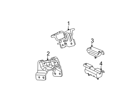 2001 GMC Yukon Engine & Trans Mounting Diagram