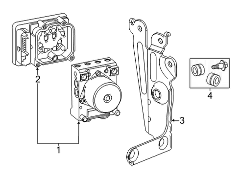 2024 GMC Sierra 2500 HD ABS Components Diagram