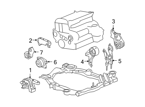 2008 Chevy Malibu Brace,Transaxle Diagram for 12606314