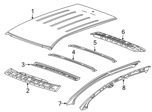 2020 Cadillac XT5 Roof & Components Diagram 2 - Thumbnail