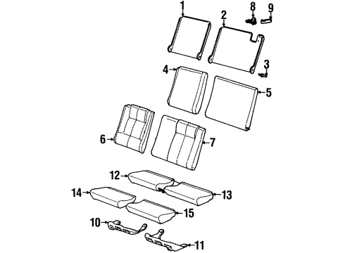 2002 Saturn SC2 Pad Asm,Rear Seat Bottom Diagram for 21303410