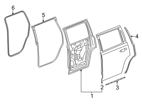 2016 GMC Yukon Panel, Rear Side Door Outer (Lh) Diagram for 23453678