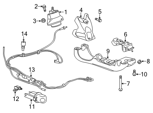 2017 Cadillac ATS Engine & Trans Mounting Diagram 1 - Thumbnail