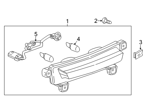 2022 Cadillac XT5 Lamp Assembly, Rear Fascia Lower Signal Diagram for 84385141