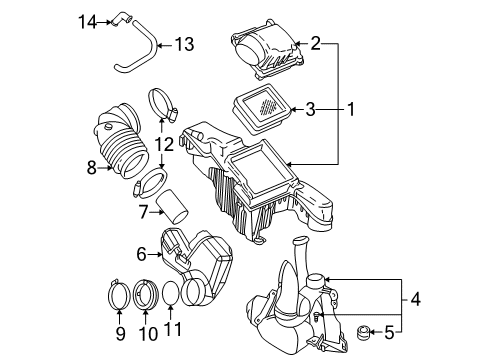 1995 Pontiac Sunfire Cover, Air Cleaner Housing Diagram for 22712133