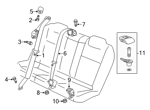 2015 Chevy SS Driver Seat Belt Kit (Retractor Side) (W/ Pre, Tensioner)*Black Diagram for 19301662