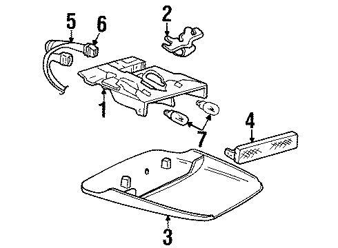 1996 Oldsmobile Achieva High Mount Lamps Diagram