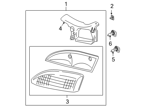 1999 Chevy Cavalier Capsule/Headlamp/Fog Lamp Headlamp Diagram for 16523442