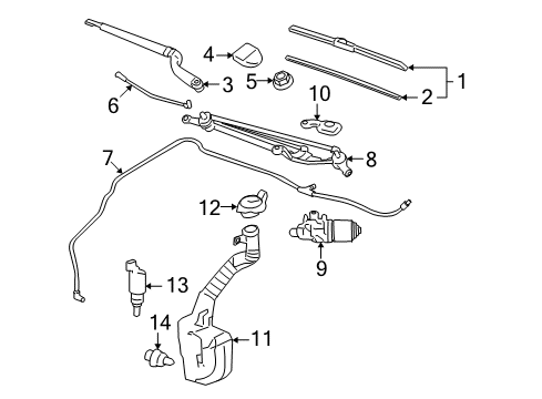 2007 Chevy Monte Carlo Wiper & Washer Components Diagram