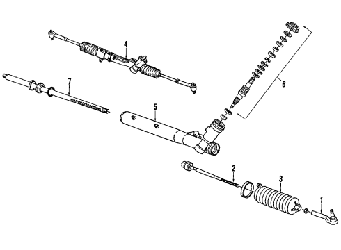 1993 Cadillac Allante P/S Pump & Hoses, Steering Gear & Linkage Diagram