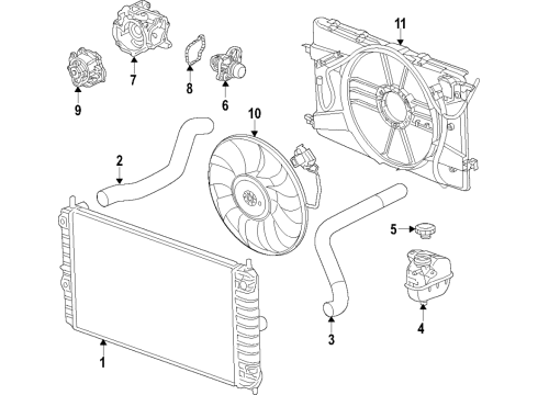 2017 Buick Cascada Thermostat Assembly, Engine Coolant (W/Water Inlet) Diagram for 55492938