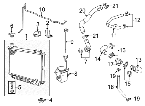 2016 Chevy SS Radiator & Components Diagram